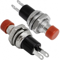 Кнопка металл PBS-10B без фиксации на замык.красная