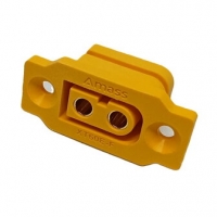 Разъем гнездо XT60 2pin желтый с креплением на панель