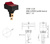Выключатель ASW-11D ON-OFF 12V 20А с подсв.красный