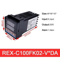 Терморегулятор REX-C100-SSR-K (0°C+400°C) 10А твердотельное реле