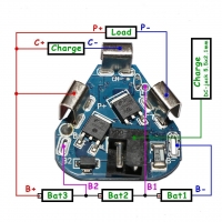 Контроллер заряда BMS Li-Ion 18650 3S 6A для шуруповерта