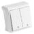 Выключатель накладной двойной без подсв.проходной